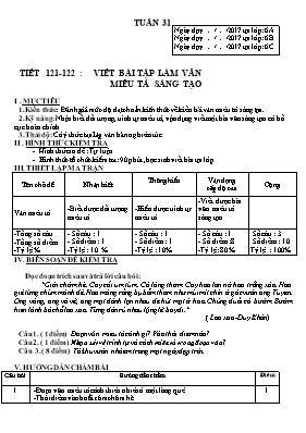 Đề kiểm tra tập làm văn miêu tả sáng tạo Ngữ văn lớp 6 - Năm học 2016-2017 - Hà Thị Nụ